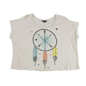 TRULY MADLY DEEPLY Womens Dreamcatcher Graphic T-Shirt, ivorymulti, L